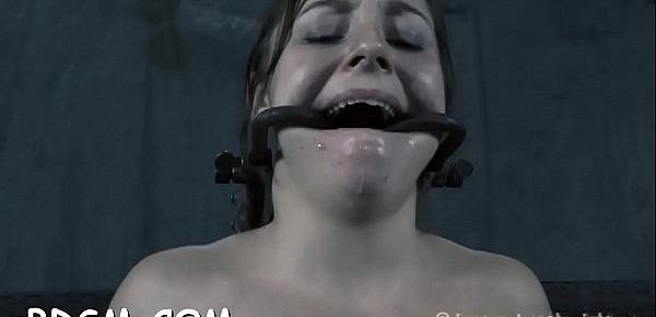  Gagged gal is being punished for being such a floozy